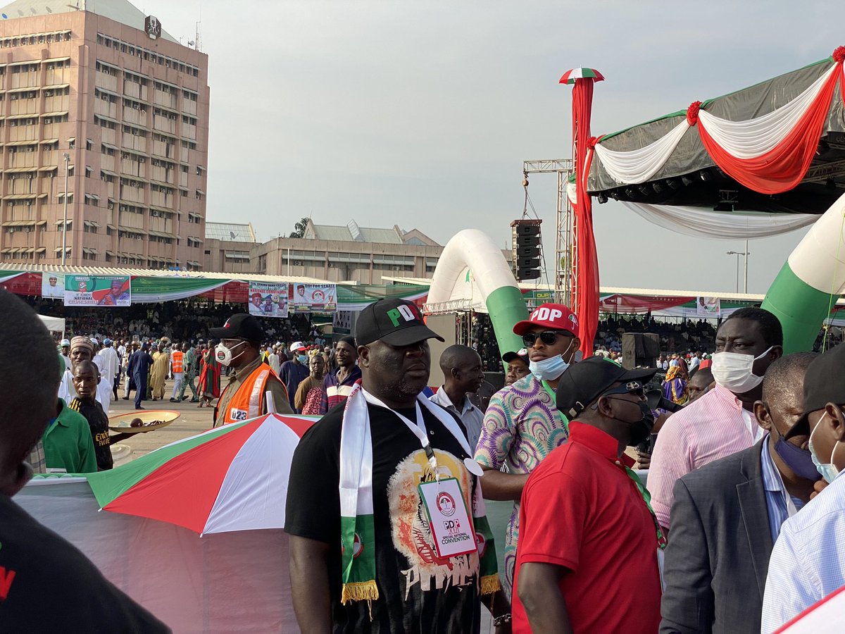 OfficialPDPNig's tweet photo. 2021 National Convention: Live pictures from Eagle Square, Abuja, venue of the @OfficialPDPNig Elective National Convention. https://t.co/YcQXAtsCDE