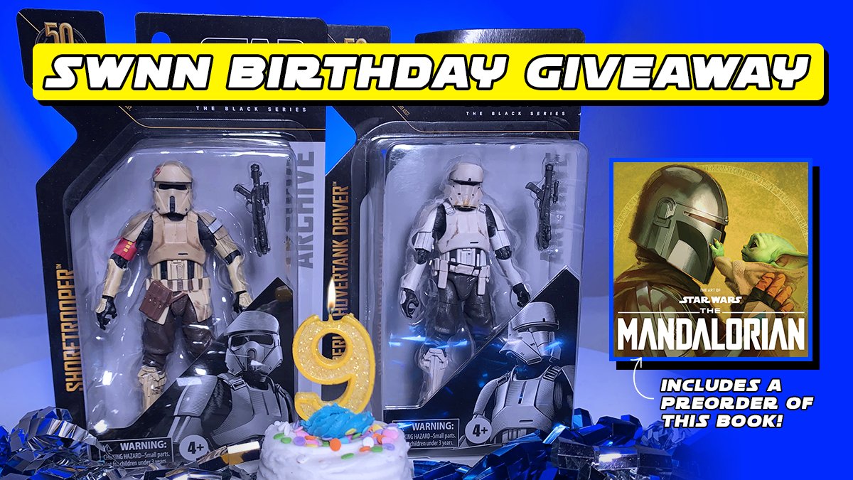 StarWarsNewsNet's tweet image. We’re celebrating our 9th birthday here at SWNN! Retweet this Tweet and follow us to have a chance at winning a fantastic #StarWars prize pack shown on the image. For more details on the other #giveaways we are running today, please visit our site.
