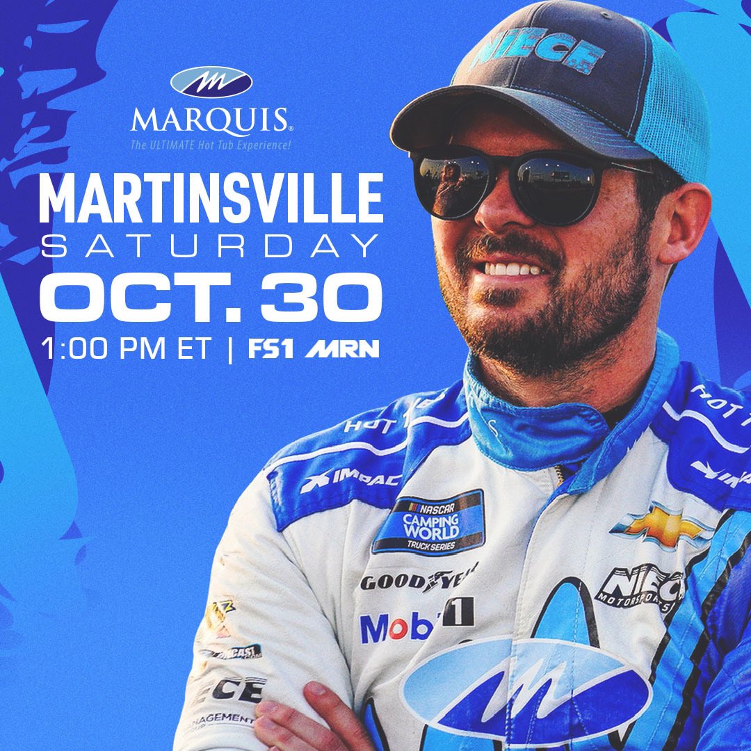 Ryan_Truex's tweet photo. Tune in to the #UnitedRentals200 at 1pm ET on FS1.
#NASCAR #NCWTS #GoRyan #FastestWayToRelax #MarquisSpas https://t.co/EcvoOfy0Sf