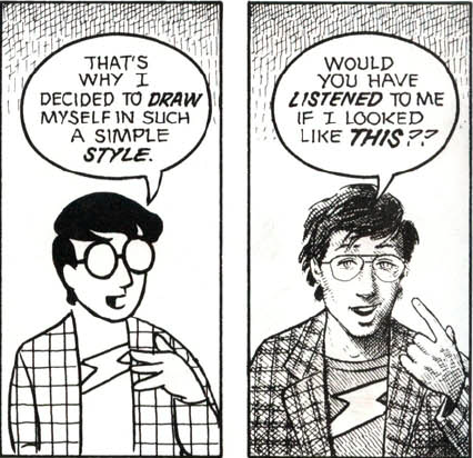 another obsession I have with comics is: art style 

when asked what is more important in comics, art or story, I would argue that the art /is/ part of the storytelling

images from @scottmccloud https://t.co/gpMIMqGJ06 