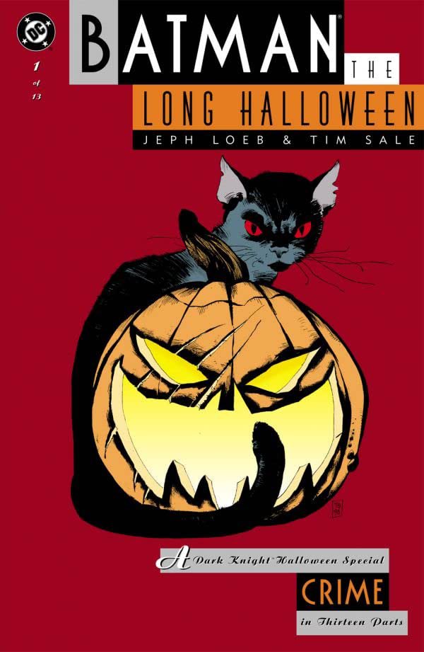 wes_greer's tweet photo. Tried to re-create the Batman The Long Halloween #1 cover by @ArtBySale and it was not easy getting my cat to stay behind the pumpkin for a photo 😆 https://t.co/7d8wB60iQy