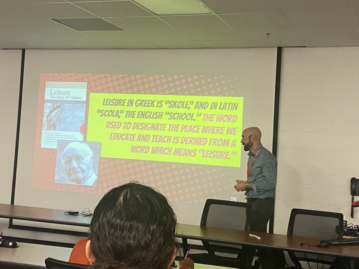 Did you know "school" is derived from a word that means "leisure?" #TCCA2021 #edheroesassembled #johnmeehan