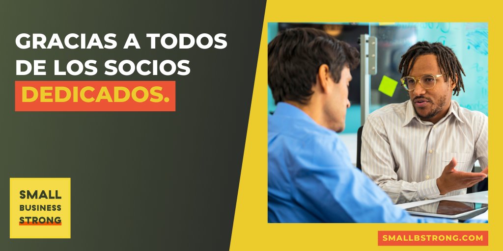 SmallBStrong's tweet photo. Hoy queremos dar un agradecimiento especial a nuestro Comitรฉ Directivo, socios comunitarios, asesores de negocios, especialistas funcionales y todos los que apoyan a Small Business Strong. No podrรญamos haber hecho esto sin su ayuda. #smallbstrong #thanks
https://t.co/yg11iiv3zZ https://t.co/BKfVKawz86