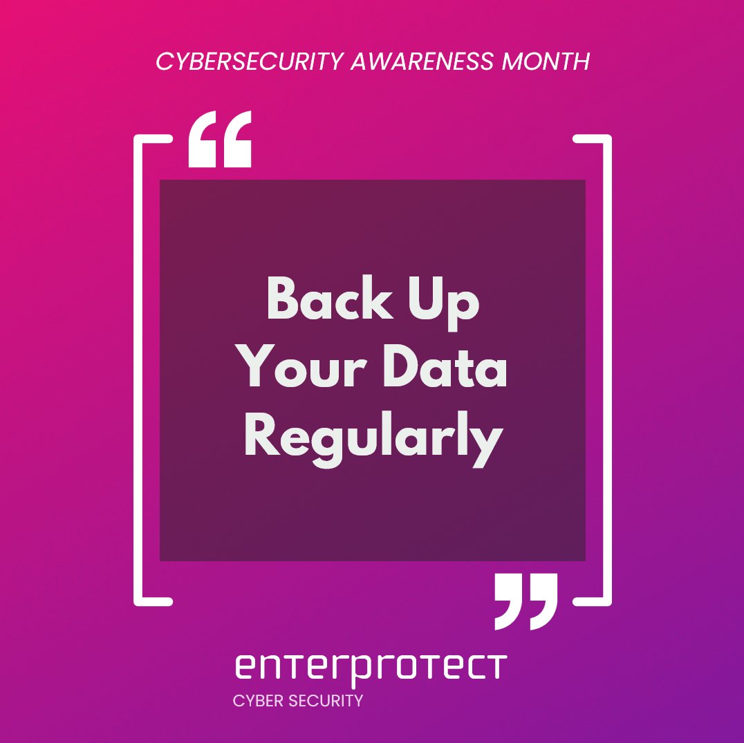 Backing up your data on all your devices can save you in the event of a ransomware attack or other cyber crime. Use the cloud or an external hard drive to make sure that your data is somewhere safe.
#cybersecurityawarenessmonth #cybersecurity #infosec #becyberaware