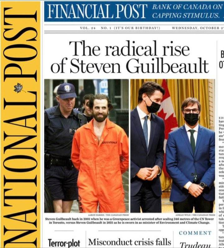 Victoria59L's tweet photo. @CBCTheNational @RosieBarton @ChantalHbert @acoyne @althiaraj This is frightening ~ such regard for @s_guilbeault ~ 🇨🇦 is free falling. #COP26Glasgow Now @cafreeland is going ~ #WasntThatAParty https://t.co/Xnvmp581tc