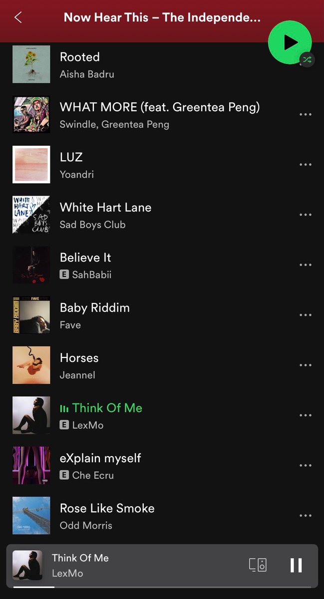 Lex__Mo's tweet image. Absolutely NOT me on the same @Independent playlist as @SahBabii 😩