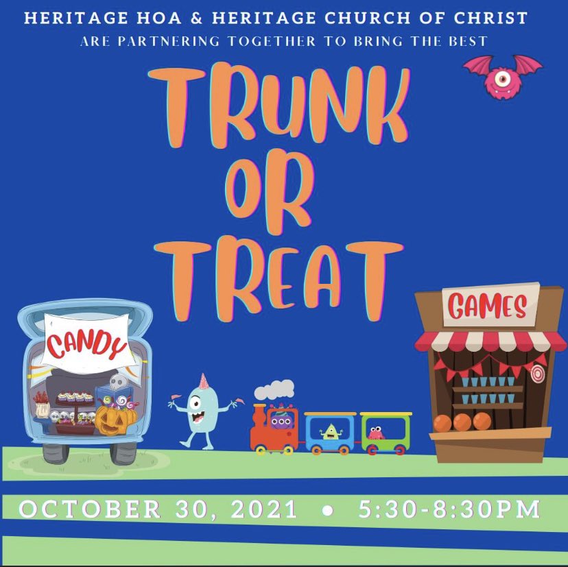 heritagehoa's tweet photo. Join us tonight at Heritage Church of Christ! Sure to be a Spooktacular time! 👻🎃 https://t.co/6LR4ovC4Ch