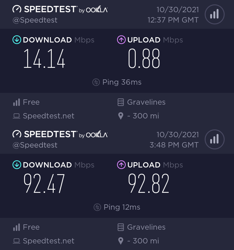 frksr's tweet photo. Épilogue : 4 ans et 5 mois après l’apparition du boitier FTTH, passage à la fibre cet après-midi ! Je vais pouvoir investir dans un switch ethernet gigabit désormais. (illustration avant/après) https://t.co/tIutEnmUkB