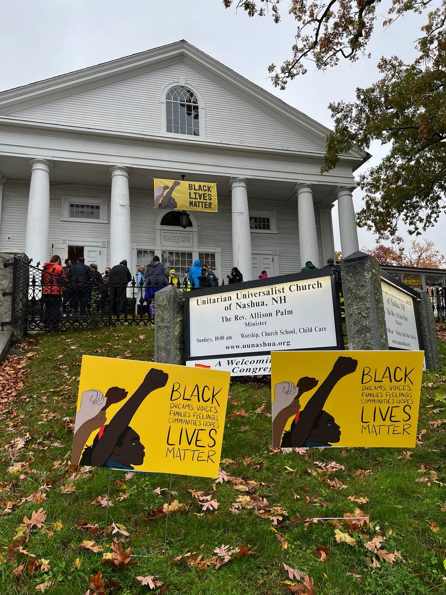 It was an honor to join <a href="/UUNashua/">Unitarian Universalist Church of Nashua</a> for the unveiling of their new #BlackLivesMatter banner, designed by our friends at Kelly Creative! 

We’re incredibly grateful for this congregation and their ongoing commitment to dismantling white supremacy in our community.