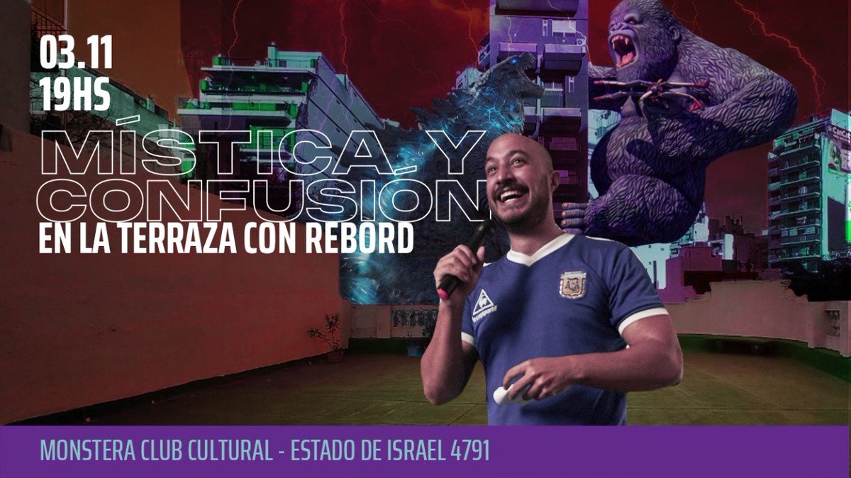 MonsteraClub's tweet photo. #Girabord En medio del caos, solo la máxima verdad puede salvarnos.
Este miércoles 3/11 a las 19hs Hacemos Grande a la Argentina Otra Vez en nuestra mítica terraza (Estado de Israel 4791) 
Capacidad limitada, sólo con inscripción:
https://t.co/tqCnCa7Nct https://t.co/F3Tmr6lQkj