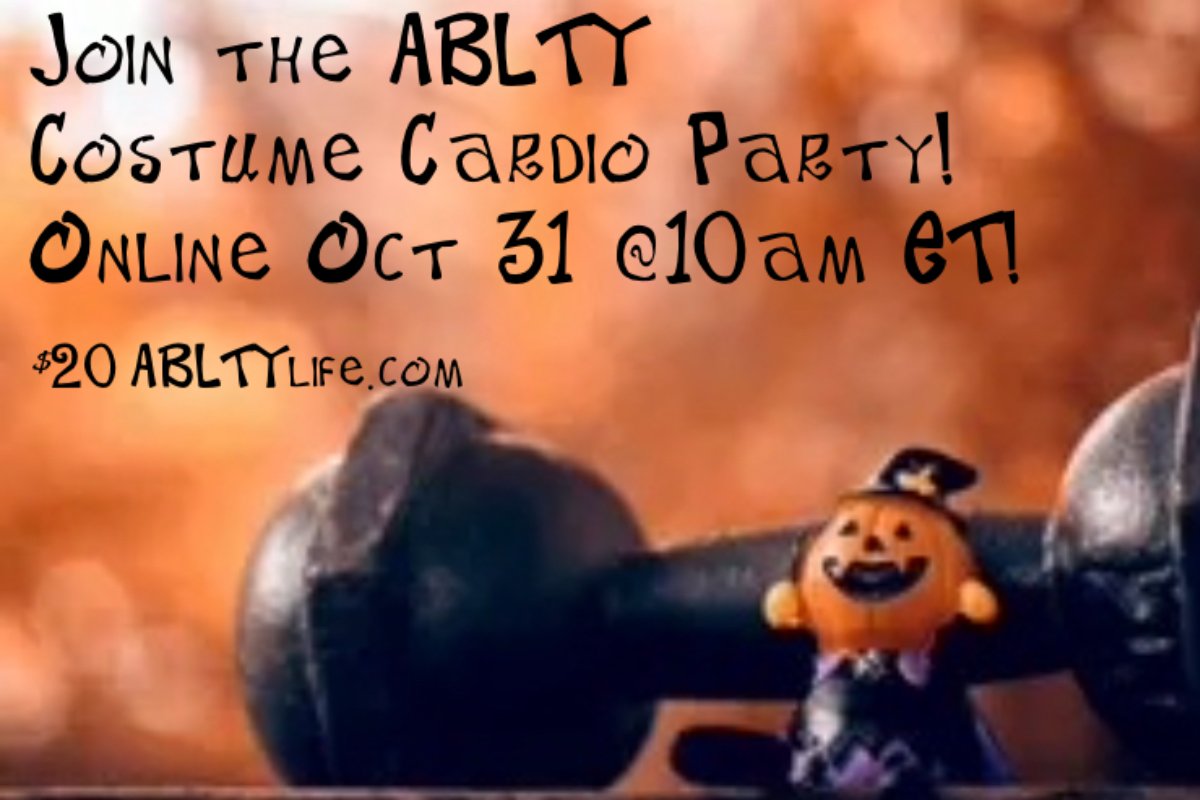 ABLTYlife's tweet photo. Don't forget: TOMORROW is the big day! Join me at 10 AM via Zoom to get your sweat in on Halloween! https://t.co/UAmFY5Q806