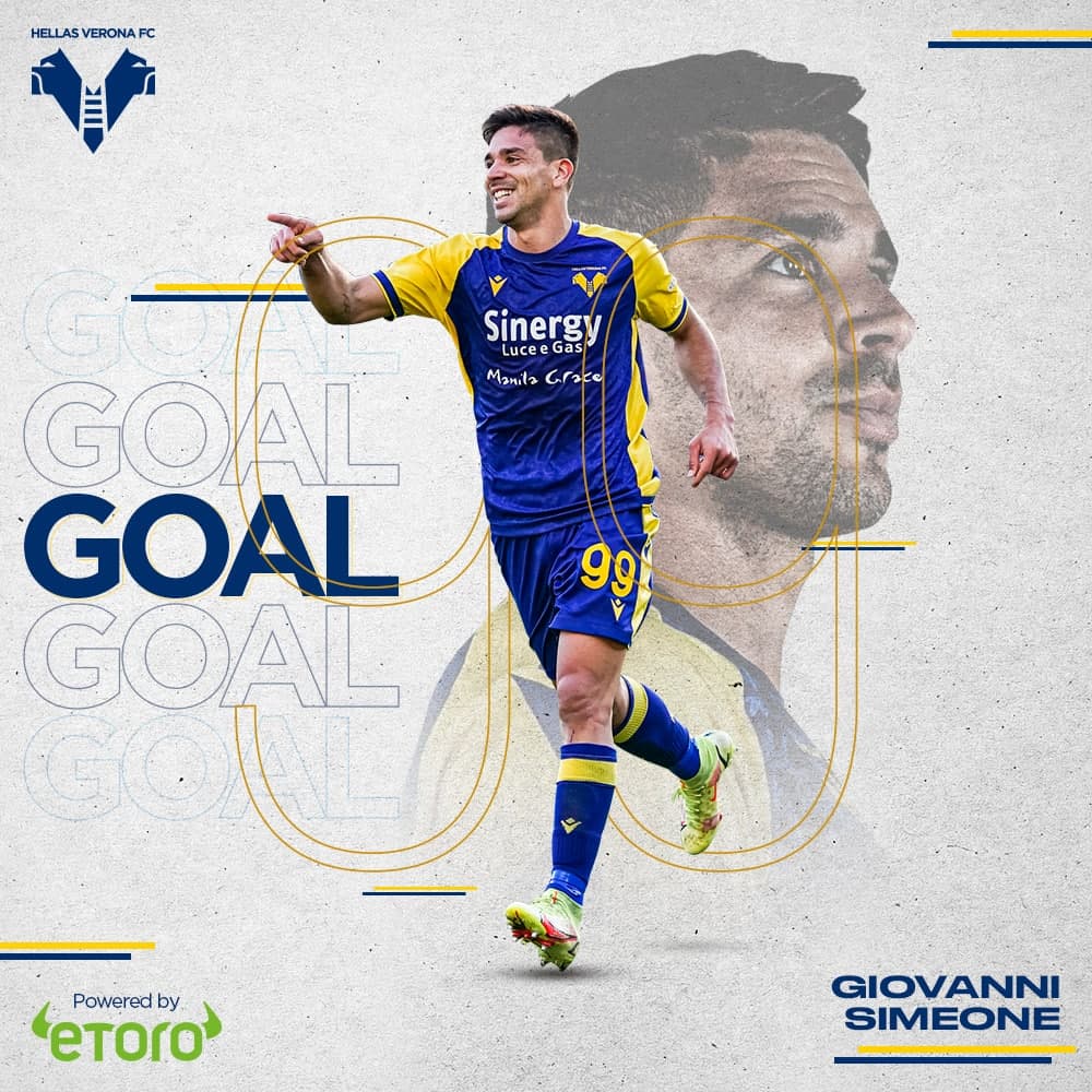 🔴| #VeronaJuve 2-0
🕘| 14' pt
❗| GOL VERONA! RADDOPPIA ANCORA SIMEONE!! Destro potentissimo da fuori area, imprendibile per Szczesny! 2-0 gialloblù 💛💙

#DaiVerona #SerieATIM #PoweredByETORO
