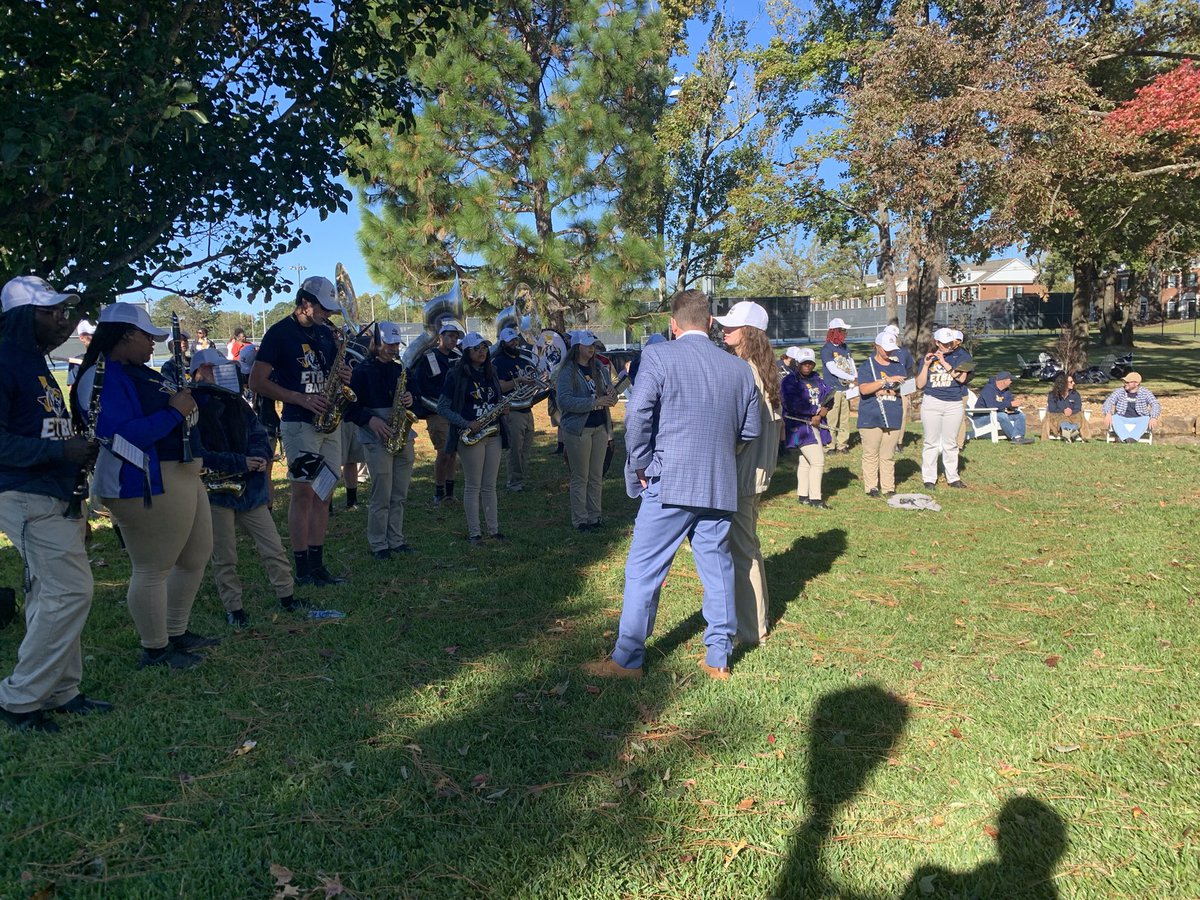 Dr. Blackburn visited the Tiger Band during Tiger Walk! #itsgameday #Band