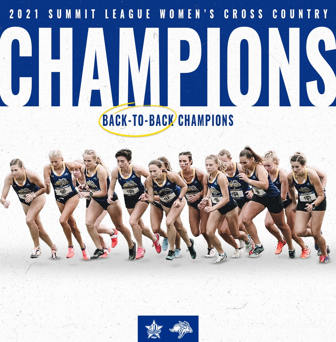 GoJacksTFXC's tweet photo. BACK 2οΈβ£ BACK
The women win their second straight Summit League team title, making it aπ°JACKRABBIT SWEEPπ°at the championships! https://t.co/o8uabOZdMl