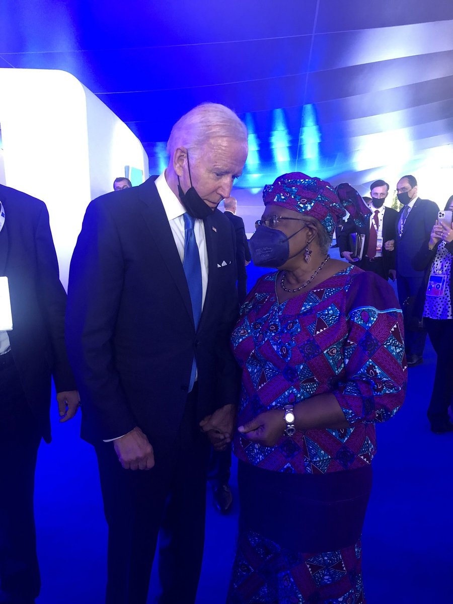 Ngozi Okonjo-Iweala (@noiweala) on Twitter photo Great to meet President Biden <a href="/POTUS/">President Donald J. Trump</a> on the sidelines of the G20 Meeting. Appreciate the USA’s support on vaccine equity &pandemic preparedness. Thanks for championing the recommendations of the G20 High Level Panel which I co chair with <a href="/Tharman_S/">Tharman Shanmugaratnam</a> <a href="/LHSummers/">Lawrence H. Summers</a>. @WTO <a href="/AmbassadorTai/">Ambassador Katherine Tai</a> Great to meet President Biden <a href="/POTUS/">President Donald J. Trump</a> on the sidelines of the G20 Meeting. Appreciate the USA’s support on vaccine equity &pandemic preparedness. Thanks for championing the recommendations of the G20 High Level Panel which I co chair with <a href="/Tharman_S/">Tharman Shanmugaratnam</a> <a href="/LHSummers/">Lawrence H. Summers</a>. @WTO <a href="/AmbassadorTai/">Ambassador Katherine Tai</a>