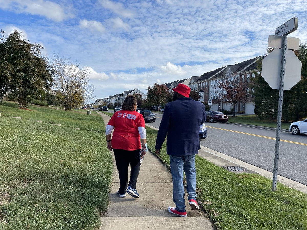 VEA4Kids's tweet photo. NEA Vice President Princess Moss and VEA President James Fedderman are helping get out the vote for Josh Cole and Maya Guy in Stafford. Make your plan to vote today! https://t.co/rwplvHt2Jt #VEAVotes https://t.co/QeLUXA34St