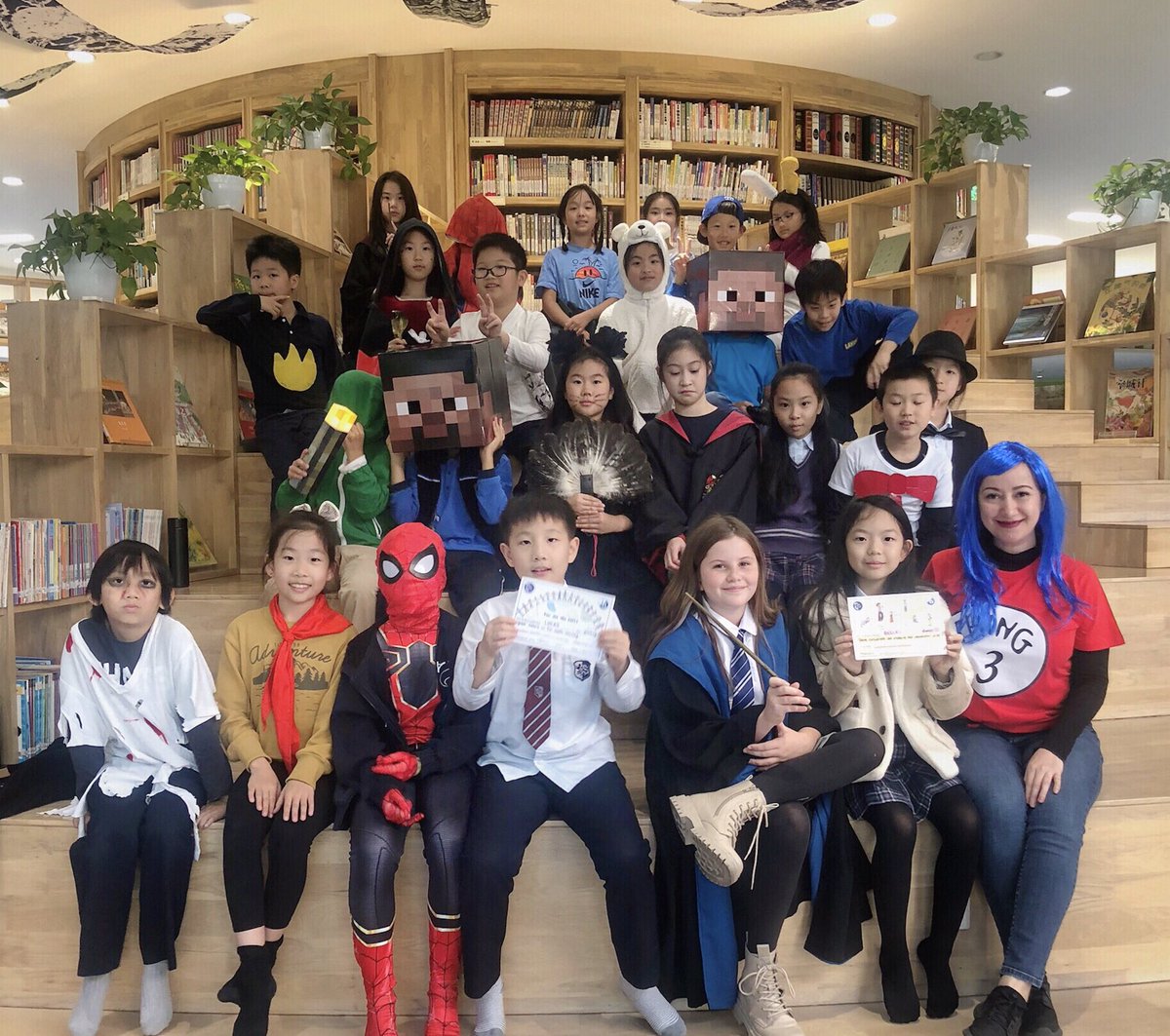 OMGitsEve's tweet photo. Book character dress up day! 📚
#Thing1Thing2 
#Things #TheCatInTheHat #DrSeuss #Grade4 #pyp #ibschool #shanghai #teacher #edupost https://t.co/eplW7rjjmR