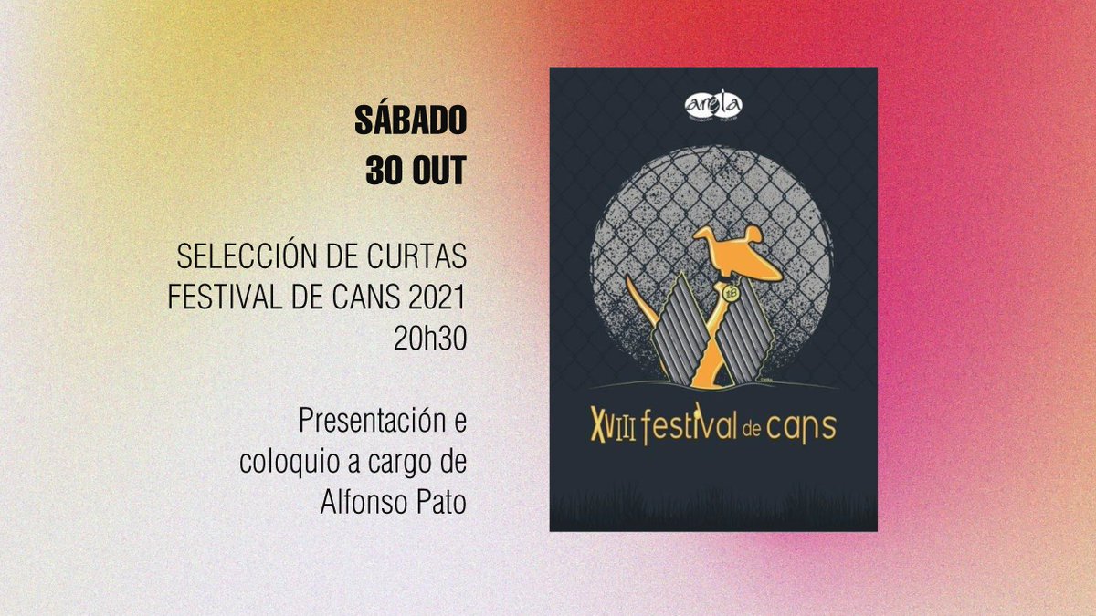 💛📽️⚡
Hoxe as curtametraxes premiadas no <a href="/festivaldecans/">Festival de Cans</a> 2021 volven ao rural da nosa man. Acompañaranos para presentalas e para participar no coloquio posterior Alfonso Pato, director do festival.

O mellor #cinemagalego, en Vedra!

+ info: senunpeso.org