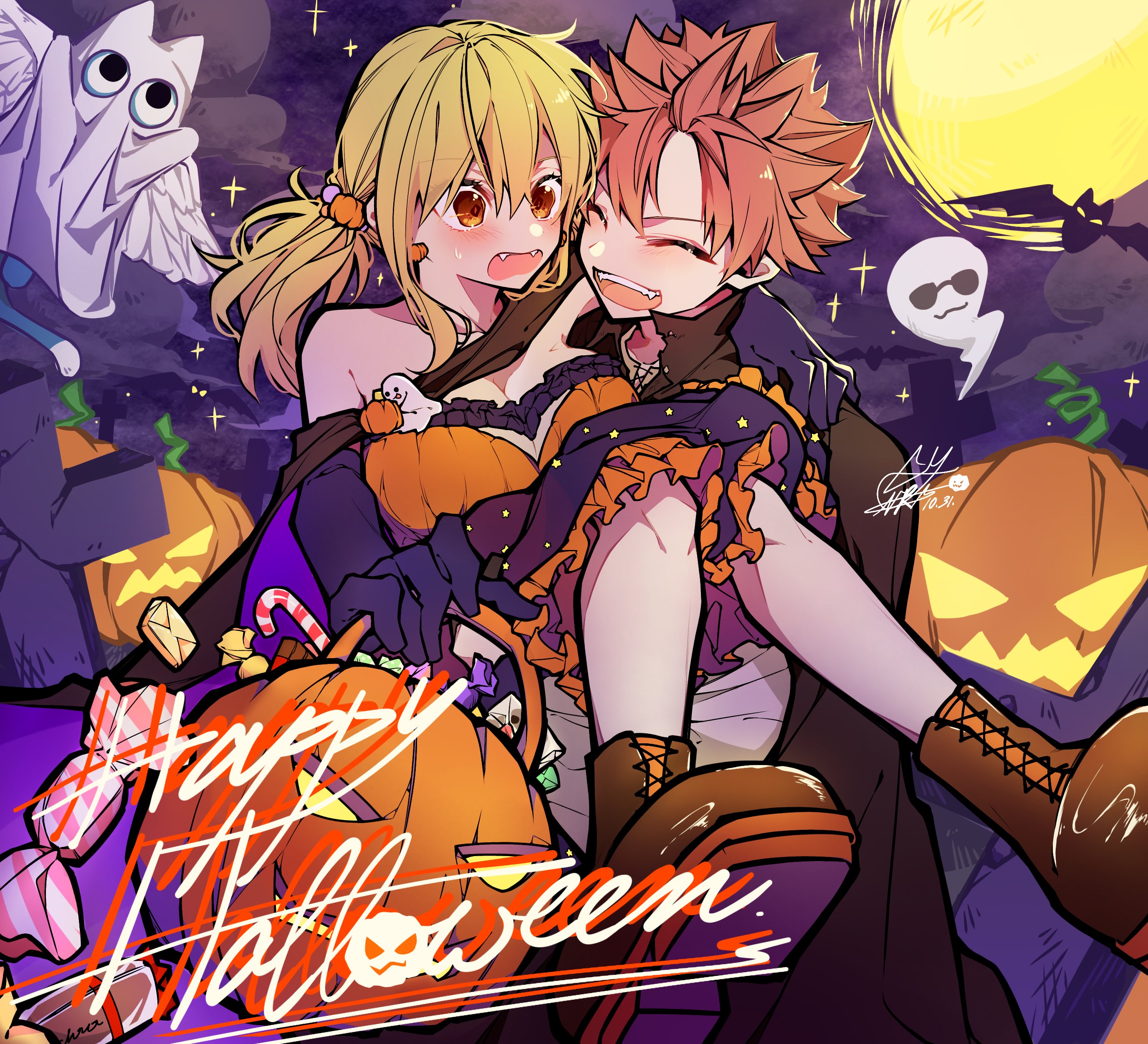 狼煙 ５０音覚えません ハロウィン フェアリーテイル ナツルー Fairytail Nalu Halloween ハロウィンイラスト展示会21 T Co S61xmlfpjy Twitter