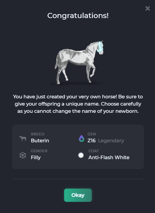 WellD_eth's tweet photo. In honor of the first @zed_run tournament, I'm doing my first giveaway. The lucky winner will win this breeding pair of unnamed Z16 Buterins!

Entry is simple: 
1⃣ Follow @WellD_eth 
2⃣ Like and RT
3⃣ Tag 2 people

Winner will be drawn Monday @ 9AM EST https://t.co/xdYiofFwiY