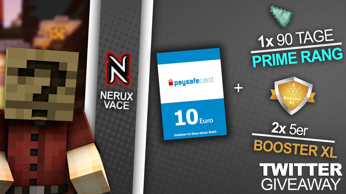 🎁 GEWINNSPIEL 🎁

Heute verlosen wir für die Community:
1x 10€ paysafecard
1x 90 Tage Prime
2x 5er Booster XL

Was ihr dafür tun müsst:
▶️ <a href="/NeruxVace/">NeruxVace.de</a>.net folgen ❤
▶️ Tweet retweeten 🔁
▶️ 2 Freunde markieren ✏️

Viel Glück an alle Teilnehmer! 🍀

Ende: 🗓 
▶️ 06.11.2021