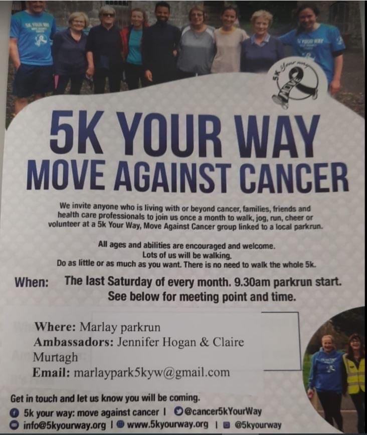Marlay parkrun (@marlayparkrun) on Twitter photo Thank you all for joining us for another smashing parkrun today.
We were delighted to welcome the <a href="/cancer5kYourWay/">5k Your Way, Move Against Cancer</a> gang too. The good news is they’ll be back.
#lovepakrun Thank you all for joining us for another smashing parkrun today.
We were delighted to welcome the <a href="/cancer5kYourWay/">5k Your Way, Move Against Cancer</a> gang too. The good news is they’ll be back.
#lovepakrun
