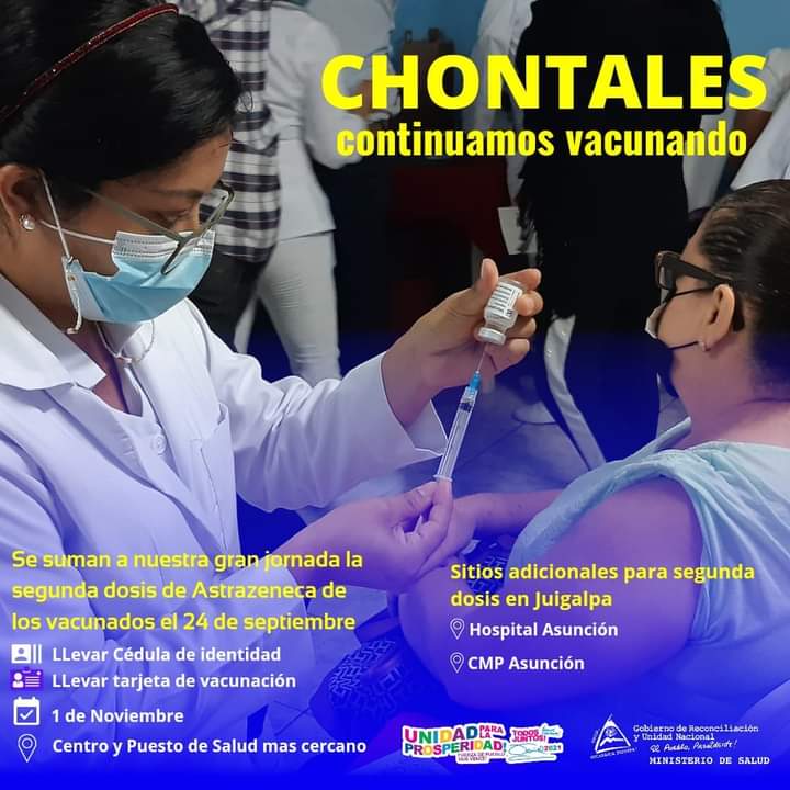 MariaJoseGuzmn5's tweet photo. ATENCION CHONTALES!
Este lunes primero de Noviembre se aplicará la segunda dosis a mayores de 30 años que se vacunaron con *AstraZeneca* el 24 de Septiembre. 
Buen Gobierno ❤️🖤✌️

#UnidadParaLaProsperidad 
#VacunandonosUnPuebloQueVenc https://t.co/NYNLf0ETZm