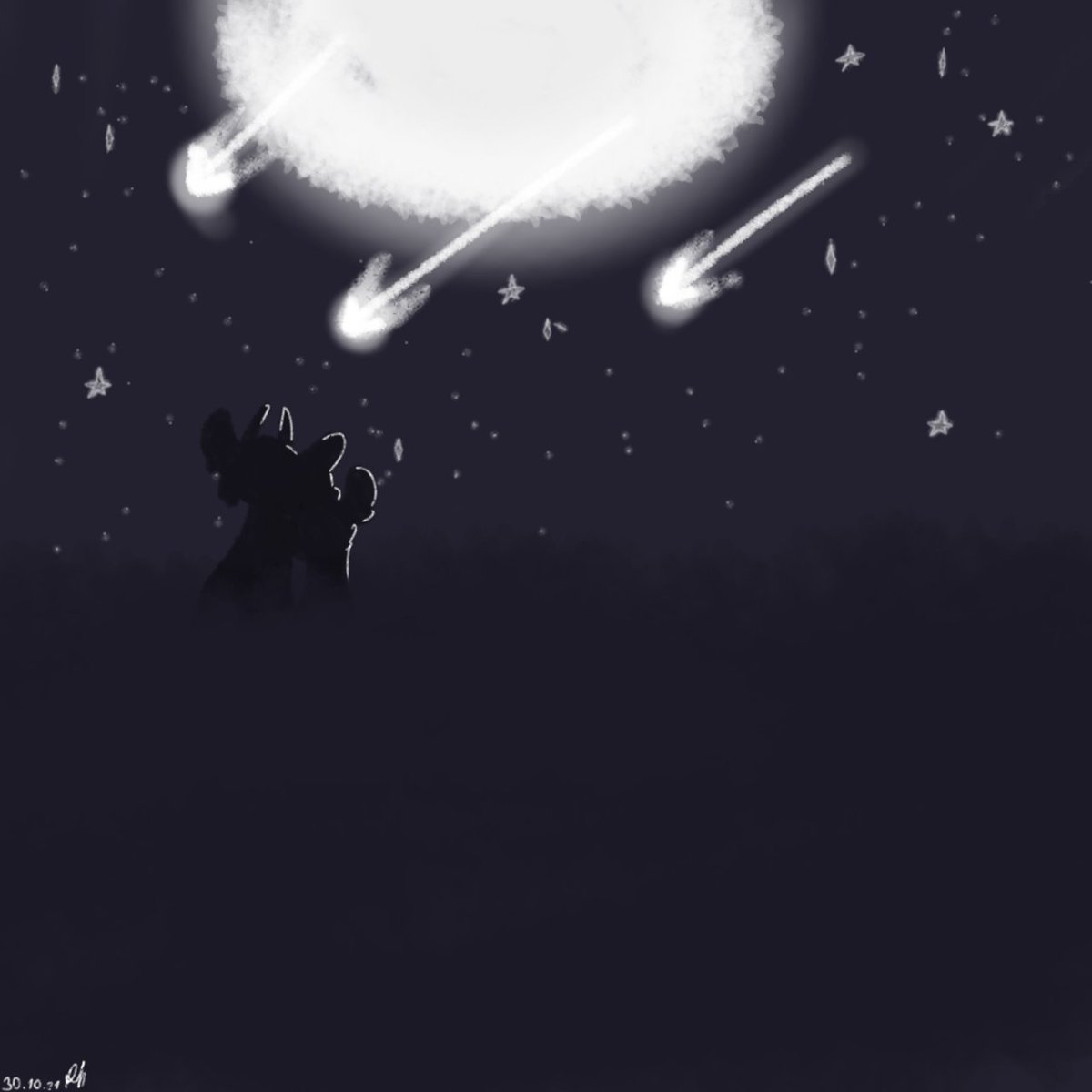 MapleSh04442505's tweet photo. ||🌃|| Sooo yeah, I drew little memories of the Tribe Sping Dreams! It shows a pair of Clonen and Star 🌺♥️

||🌃|| #Tribespringdreams #newart #art #snowleopard #snowleopardart #night #nightart https://t.co/7Ind4YSKLA