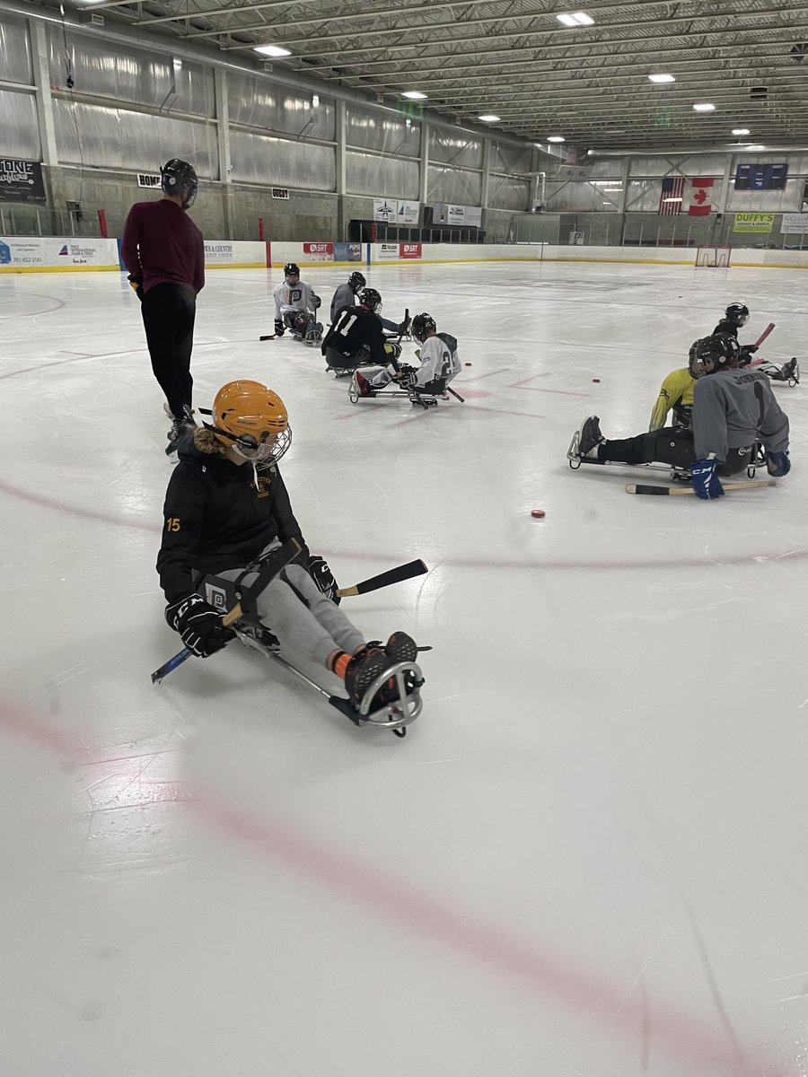 NpGoalie's tweet image. @usahockey Watching Prairie Grit Adaptive Sports have some fun doing a chaos keep away game.  ⁦#smallareagames #hockeyforeveryone