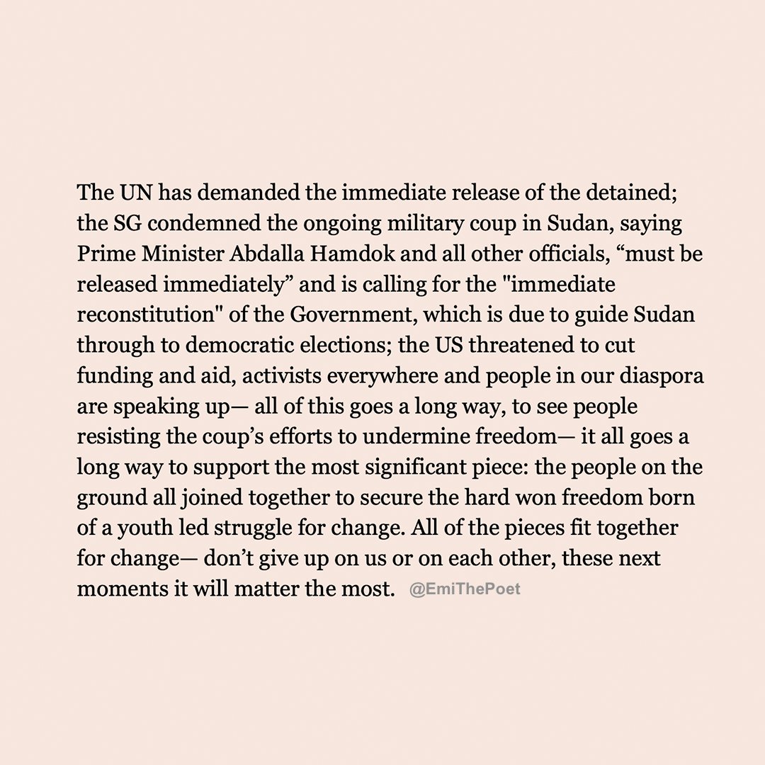 30th Milioniya, we need everyone. Support the people of Sudan in achieving a peaceful, just and prosperous future in which the rights of all people are realized. Right now, those rights are in jeopardy. #sudancoup #الردة_مستحيلة #موكب30اكتوبر #مليونية30اكتوبر #Oct30March