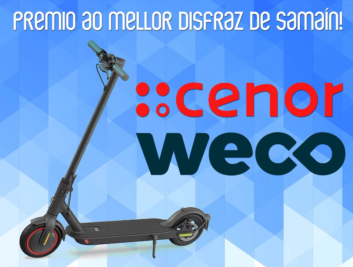 SD_Compostela's tweet photo. π πππππΜπ ππ ππππππ
π» Pensa ben o disfraz para maΓ±Γ‘, o mellor levarΓ‘ este gran Patinete ElΓ©ctrico, grazas a @Grupo_Cenor e #WecoMobility!!!
π΄ Os adultos tamΓ©n optan ao premio!!!
#ComposSegoviana #SonDeCompostela https://t.co/bg7WRfVT1x