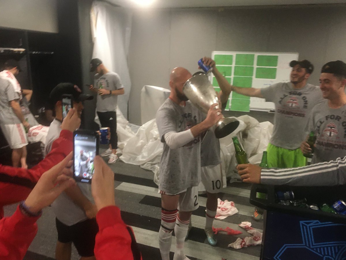 Two years ago today. Toronto FC celebrates winning the Eastern Conference in Atlanta. #TFCLive