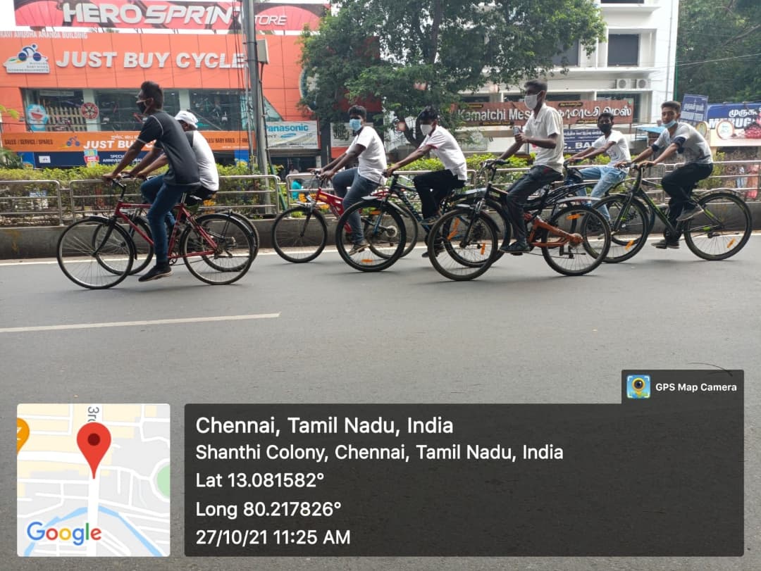 dgvnccinfantry's tweet photo. We the cadets of 5 company NCC INFANTRY had organised a cycle rally event from Anna Arch to Perambur on 27.10.2021. The cadets have created awareness on Single use plastic. This event was initiated by our company commander Lt. Dr. P. Arularasan Sir.
#CleanIndia #js2021 #DGNCC https://t.co/aQrtR31Q7v