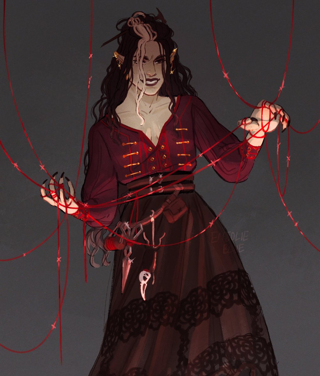 enjolieblue's tweet photo. laudna, my spindly wife 🧶 #criticalrolefanart https://t.co/Q7FqwVffMn