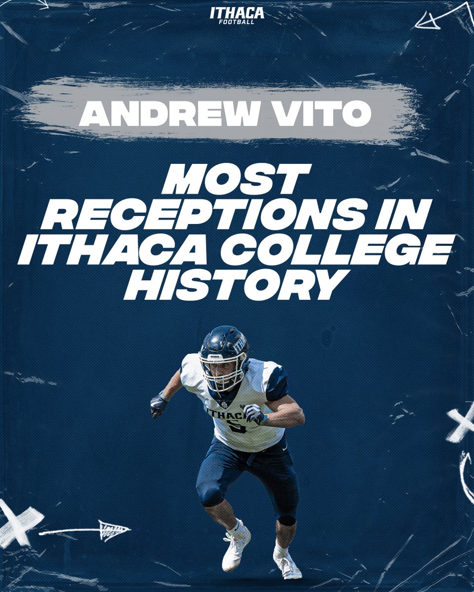 Most receptions in program history for WR1! Congratulations Andrew Vito👏 #GoBombers | #PrideAndPoise | #D3FB