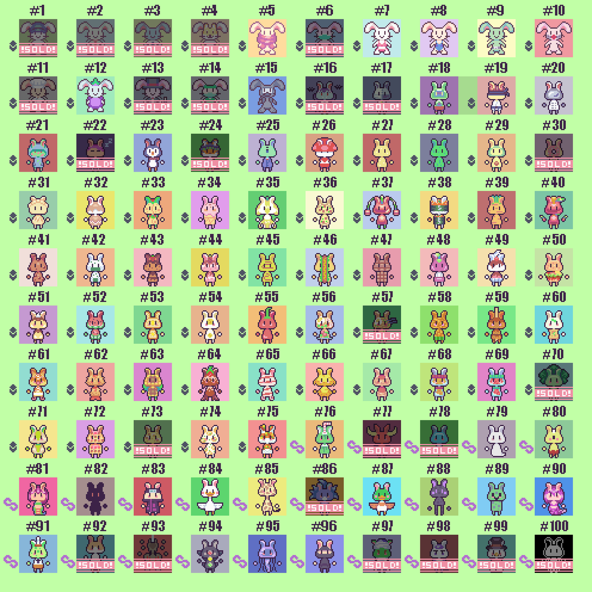 BunnyBunzCrypto's tweet photo. New Bunny Bunz #271-300 are dropped! UwU

Available on #opensea in #matic blockchain with no gas fee!
Price Ξ.001-Ξ.0045
https://t.co/l0eciI3MTH

Discord: https://t.co/fVkSXvqouX

#BunnyBunzCrypto @opensea $matic #NFT #NFTArtist #Bunny #NFTCommunity #openseanft #pixelart #rabbit https://t.co/QNbg3fIsRL