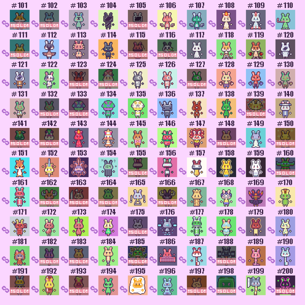 BunnyBunzCrypto's tweet photo. New Bunny Bunz #271-300 are dropped! UwU

Available on #opensea in #matic blockchain with no gas fee!
Price Ξ.001-Ξ.0045
https://t.co/l0eciI3MTH

Discord: https://t.co/fVkSXvqouX

#BunnyBunzCrypto @opensea $matic #NFT #NFTArtist #Bunny #NFTCommunity #openseanft #pixelart #rabbit https://t.co/QNbg3fIsRL