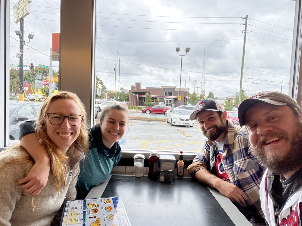 Waffle House with the fam to pre-game. Doing our part #BattleATL #ForTheA #For44