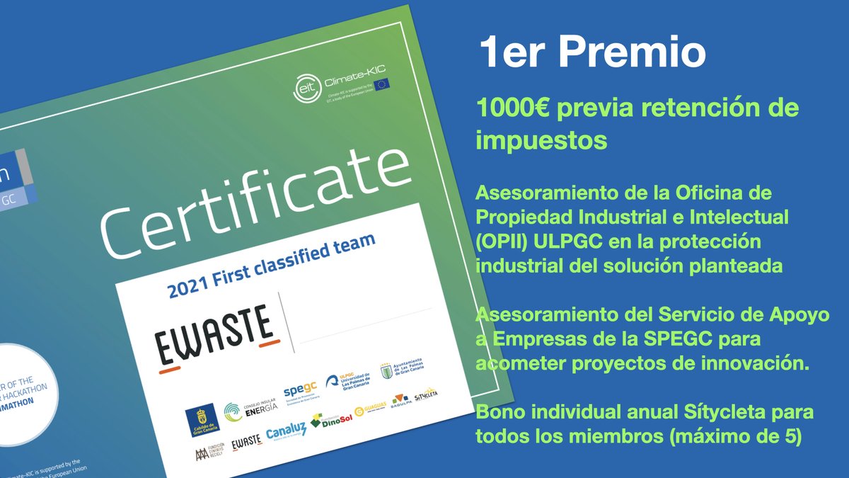 ClimathonGC's tweet photo. 🔷 Y el primer premio es para el equipo #GC004 con el proyecto Bioreact
¡Enhorabuena!
Dhinesh Magtani
LeninPatricio Espin
Desiré Del Rosario ( Most valued Hacher)
Fernando José Bautista
¡Enhorabuena equipo! https://t.co/cw7Xs9PvbV