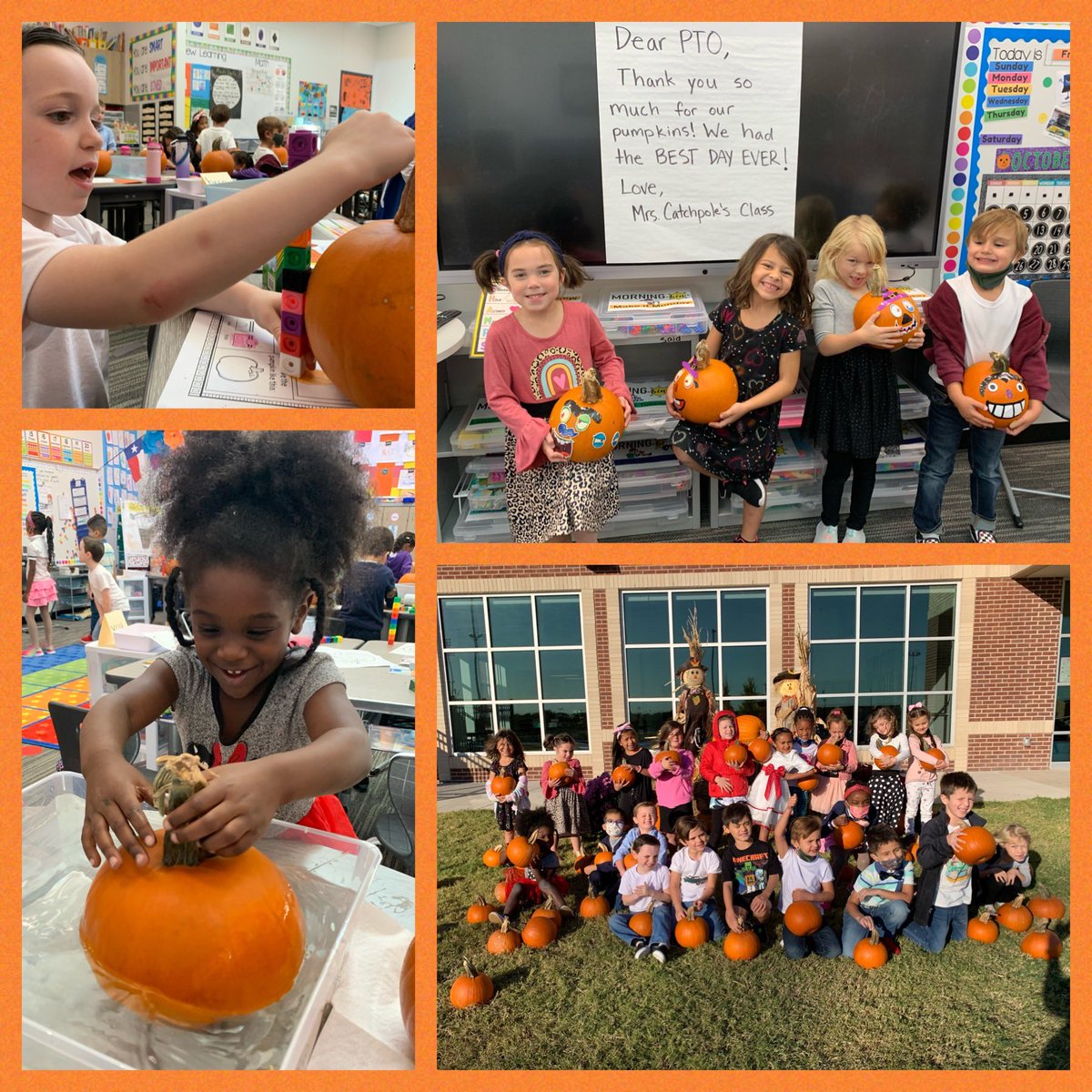 CallieCatchpol1's tweet photo. Our @hammelem kinders had a great Pumpkin Day! Thank you Hamm PTO for our pumpkins!!! #hammfam https://t.co/N1eyMKDjqH