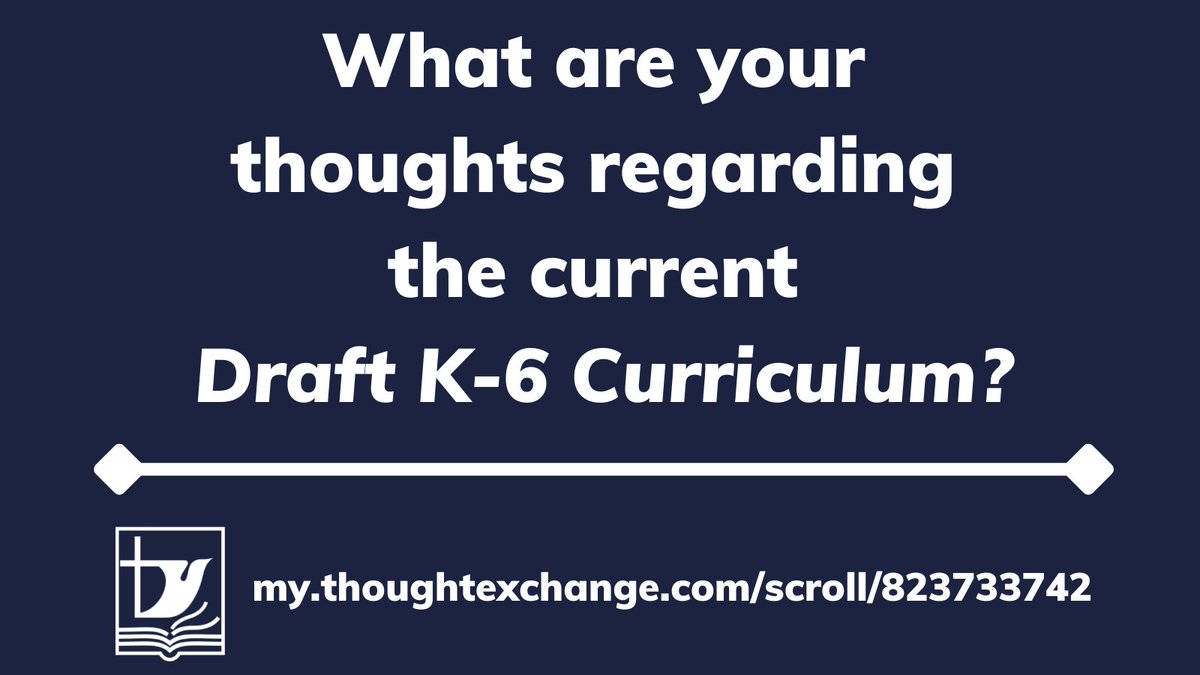 Share your thoughts about the current Draft K-6 Curriculum, and rate the thoughts of others, using our ThoughtExchange tool, which will be open until Mon. Oct 25/21 at midnight. For more information, visit: holyspirit.ab.ca/resources_publ… #hs4 #abed @ABSchoolBoards @hsatalocal5