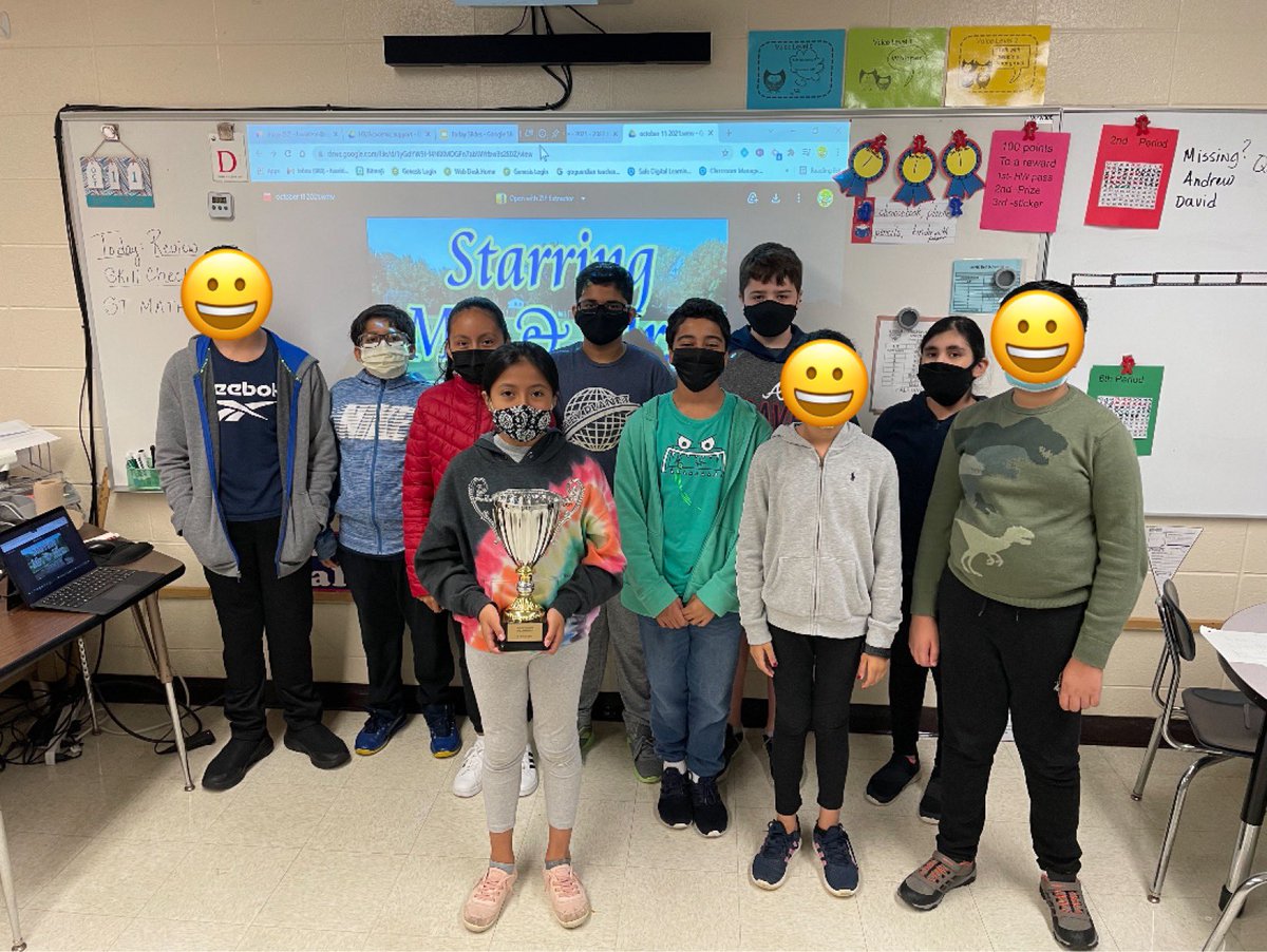 MHKAdmin's tweet photo. Our top performing Academy Games Winners! 6th grade -Mrs Waldron and Mr OConnells HRs, 7th grade- Mr Hoover’s HR, and 8th grade- Ms Dasilva’s HR! Great job! Who will bring the 🏆 home for October’s challenge?! 👀 #krepsrocks @EWRSDK12 @mrs_sfelicetta https://t.co/1vhTSBTeDm