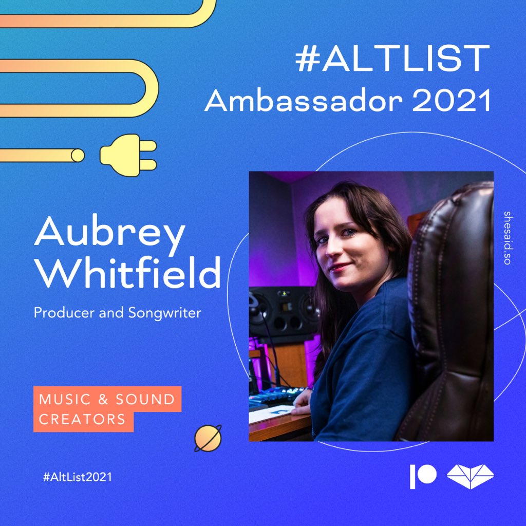 aubreysongs's tweet photo. Honoured to be an ambassador for this year’s #altlist21 by @shesaid_so @Patreon - nominate brilliant people in the music industry and honour their contribution. Get nominating here: https://t.co/XXfy8hLJEk https://t.co/2ilSuFN4tB