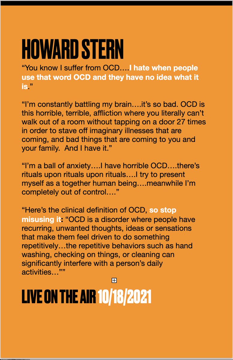 aubrayshaw's tweet photo. For anyone who lives with OCD or loves someone with OCD, this is solid advice @HowardStern @sternshow @BethStern https://t.co/rsJI9FzOrf