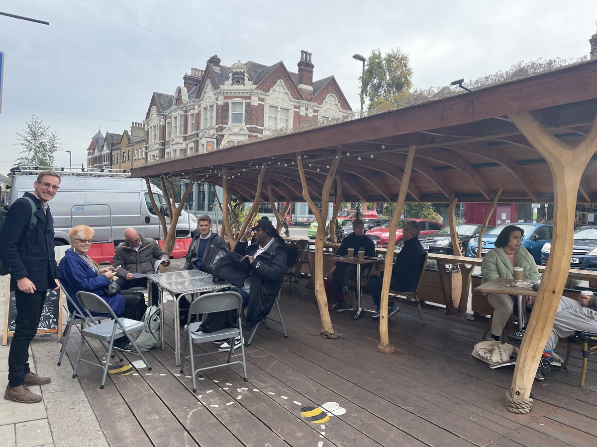 So wonderful to be having a work meeting today at the Ark Parklet in Lewisham.
