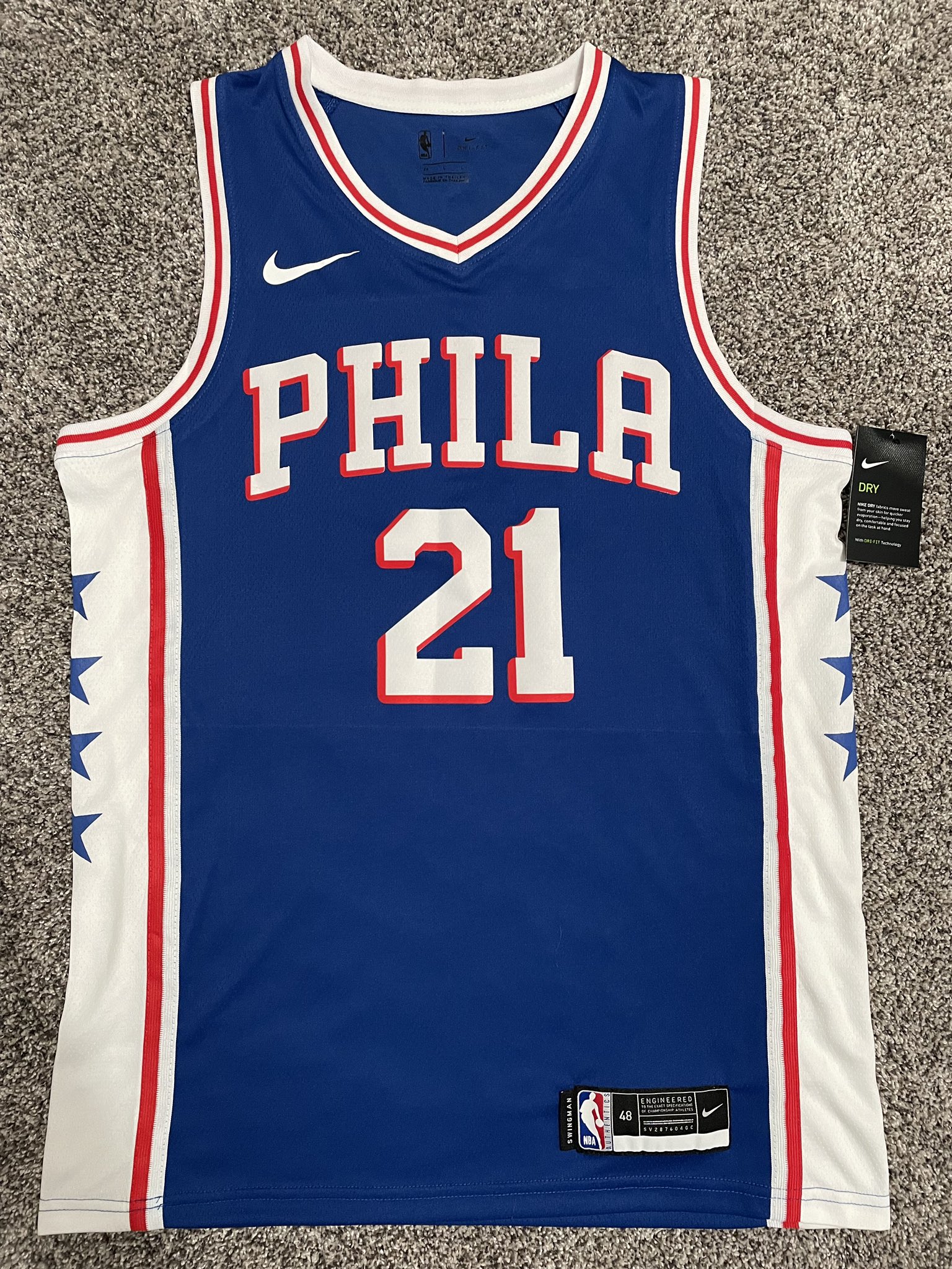 Large Philadelphia 76ers Joel Embiid Nike Jersey