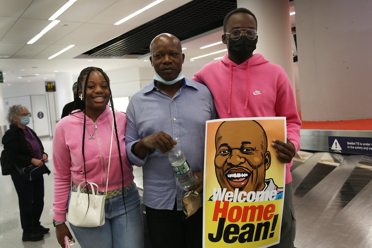 familiesfreedom's tweet photo. After 3 years apart, Jean and his families, communities are finally united once again in JFK airport.

Thank you everyone for supporting the #BringJeanHome campaign, we couldn't have done this without all of you!

@judsonchurchnyc @Das_Alina https://t.co/rFouQGc64Y