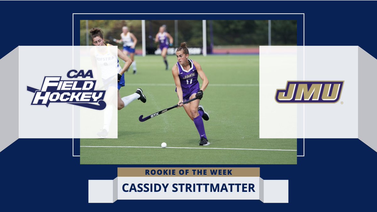 🏑 <a href="/JMUFieldHockey/">JMU Field Hockey</a>'s Cassidy Strittmatter is the CAA Rookie of the Week.

Strittmatter helped the Dukes go 2-0, contributing an assist and a defensive save over the weekend.

📰: bit.ly/3FVaGJD