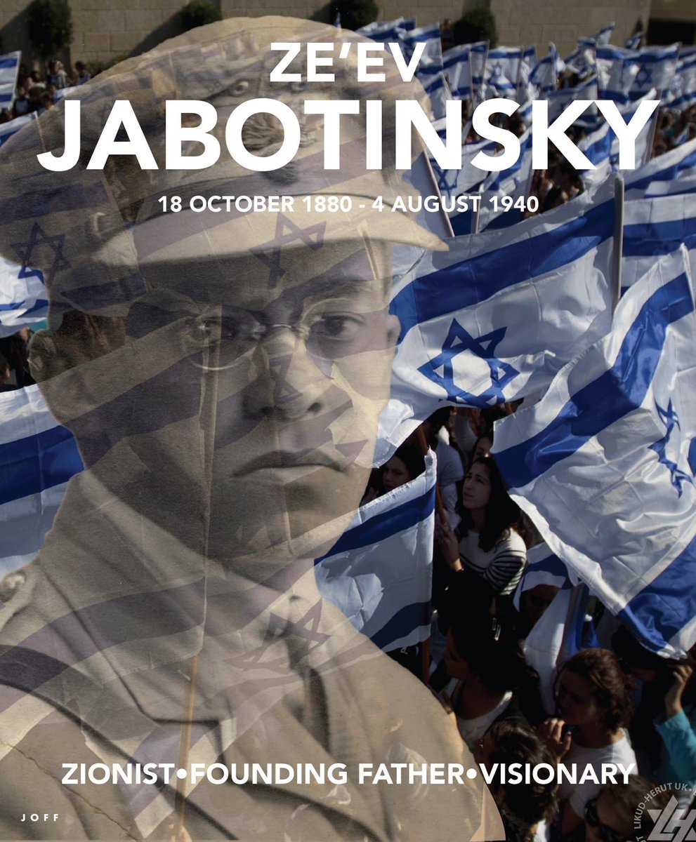 Vladimir Ze'ev Jabotinsky played a leading role in the founding of the Jewish Legion (during World War 1) the #Betar Movement, Keren Hayesod and the Union of Zionist Revisionists. A leader among men, he was Truly one of the founding fathers of modern #Israel