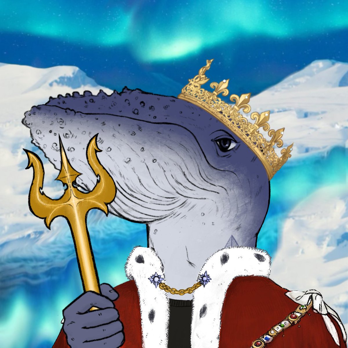 CryptoWhaleClub's tweet photo. Two new whales have recently joined the pod. I present you with the royal ETH whale and the pirate SOL whale! #nftdrop #nftcollectables #openseanft https://t.co/dIL0lWf7SH